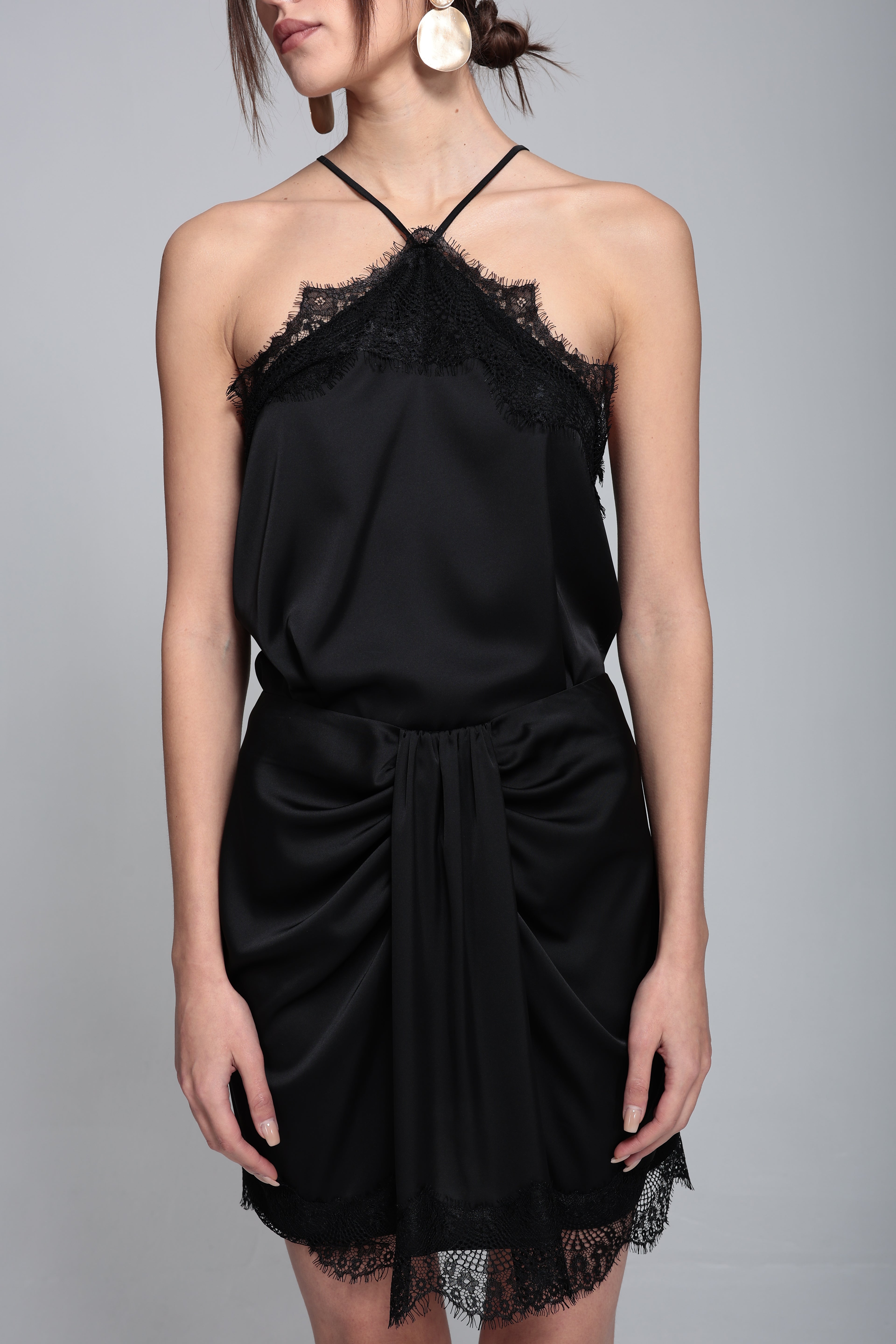 Dantel şeritli mini etek