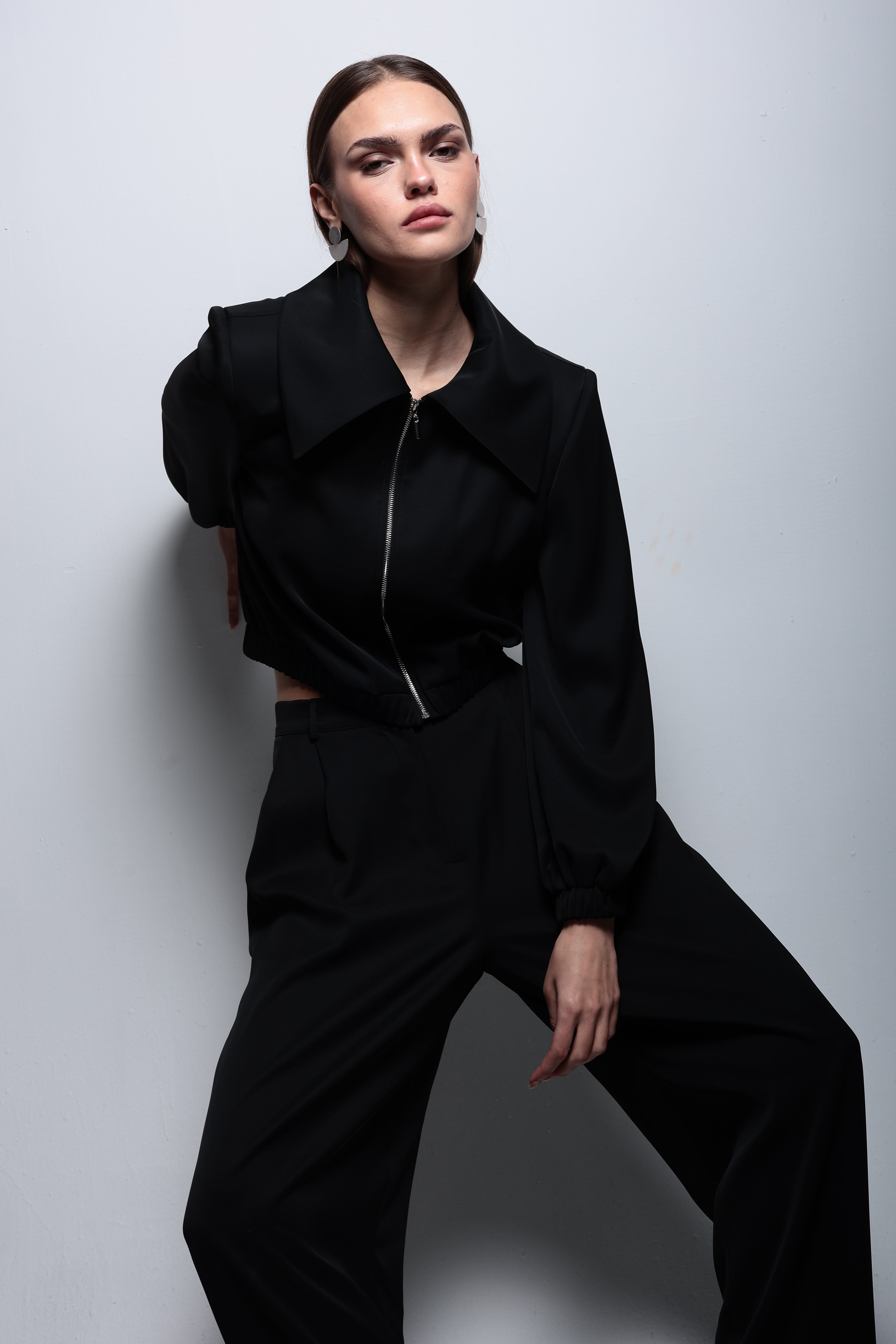 Pili detaylı palazzo pantolon