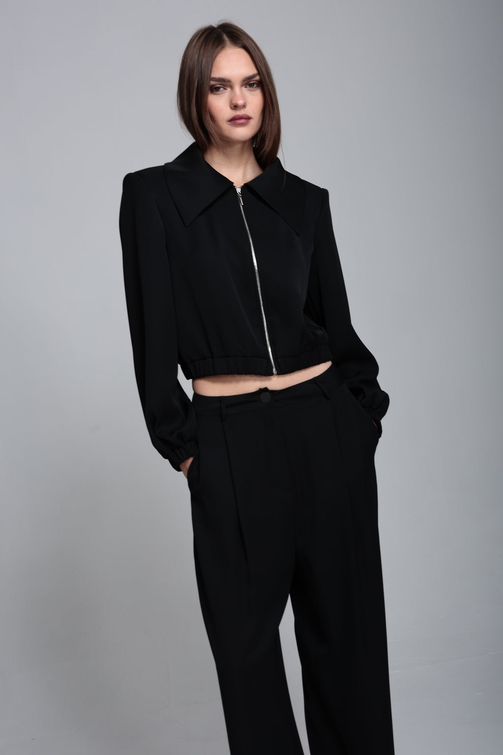 Pili detaylı palazzo pantolon