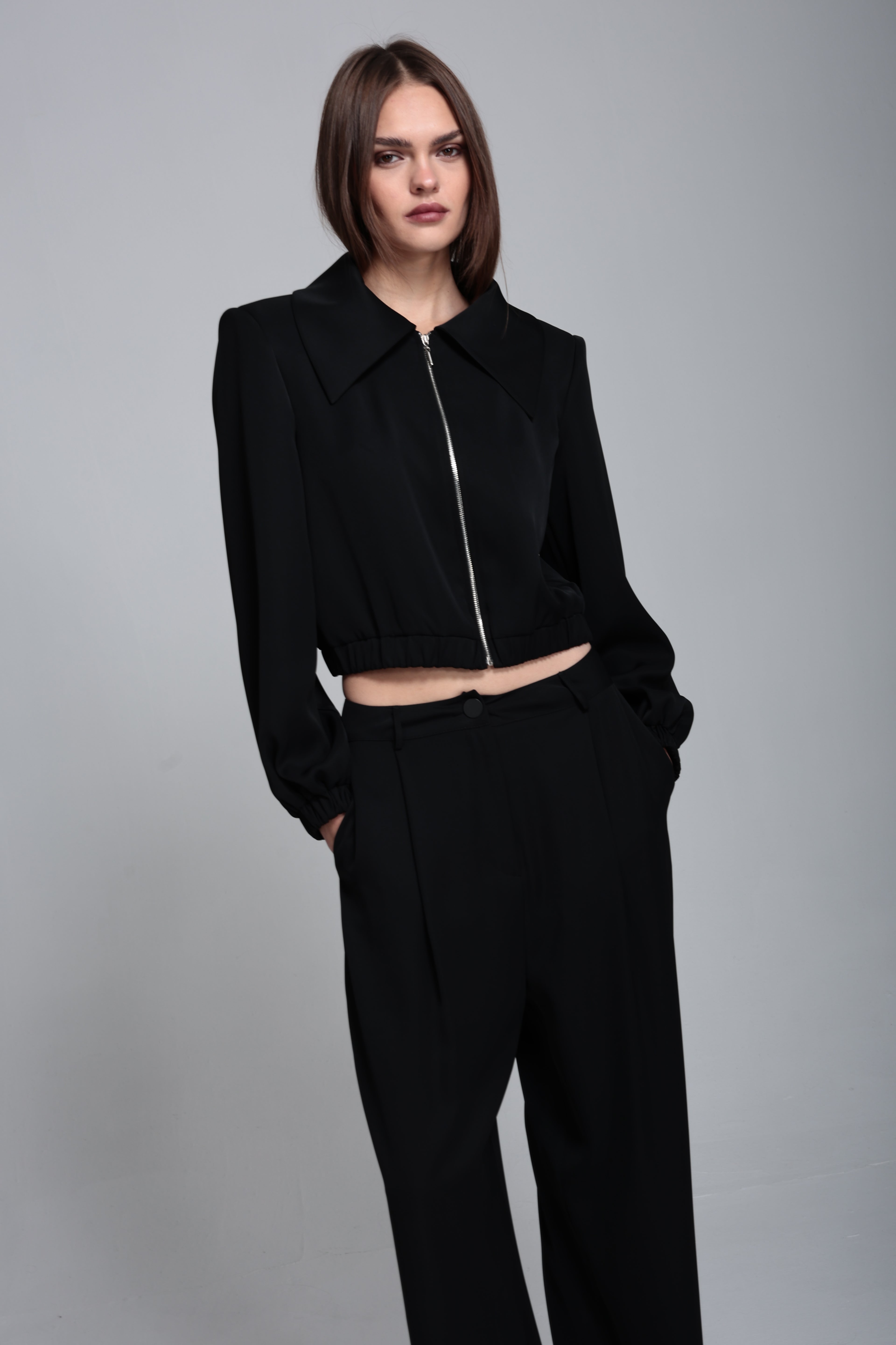 Pili detaylı palazzo pantolon