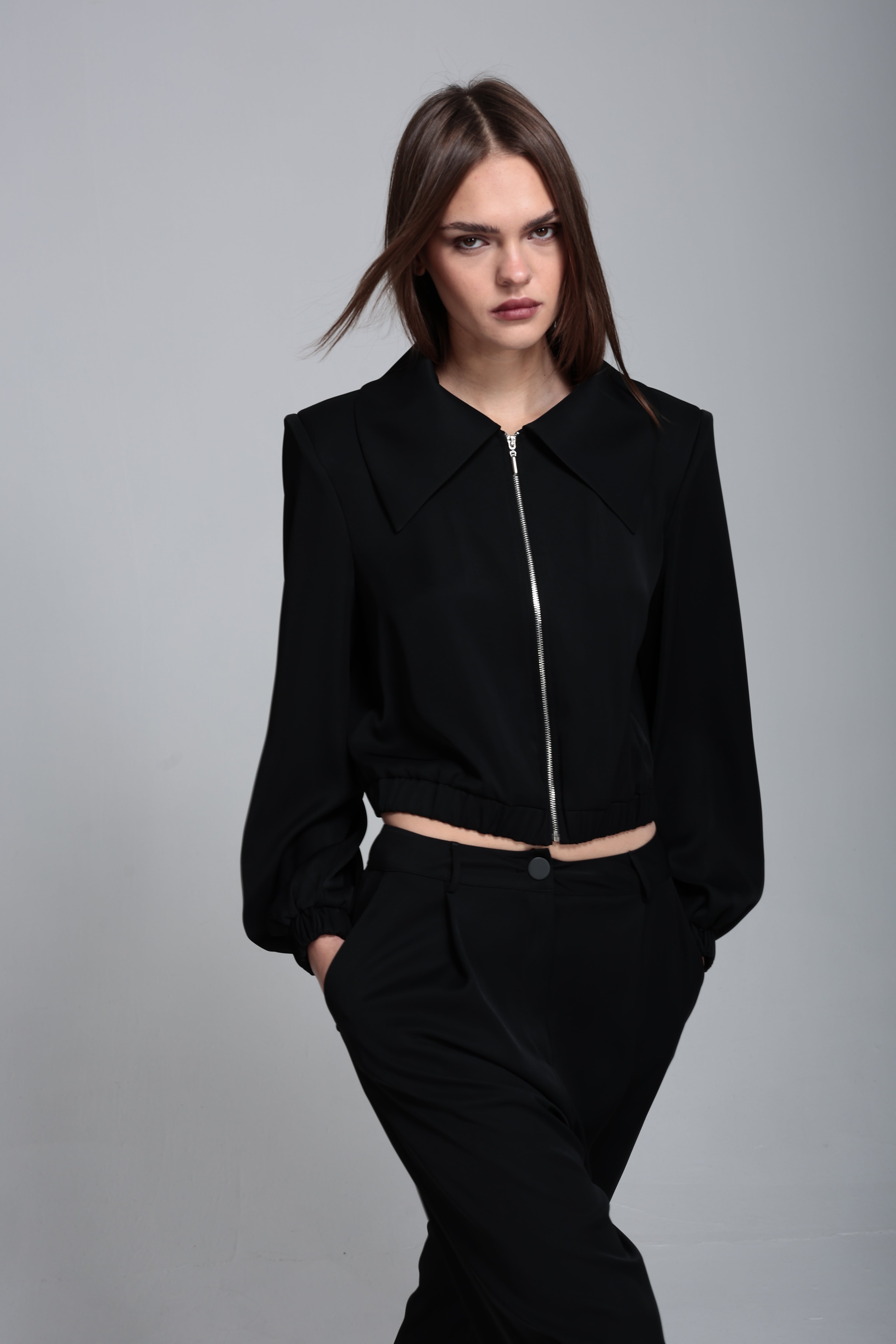 Pili detaylı palazzo pantolon