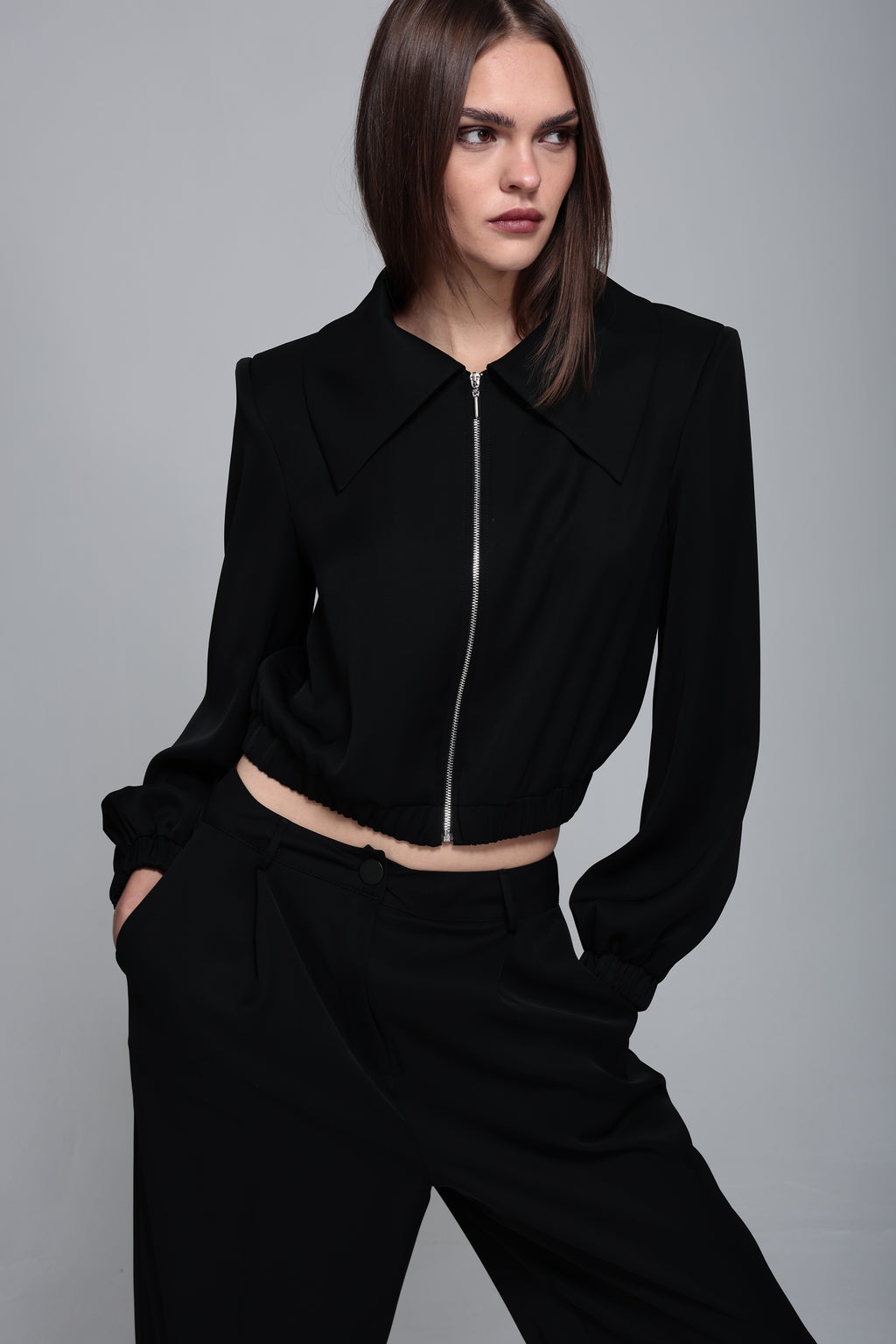 Pili detaylı palazzo pantolon