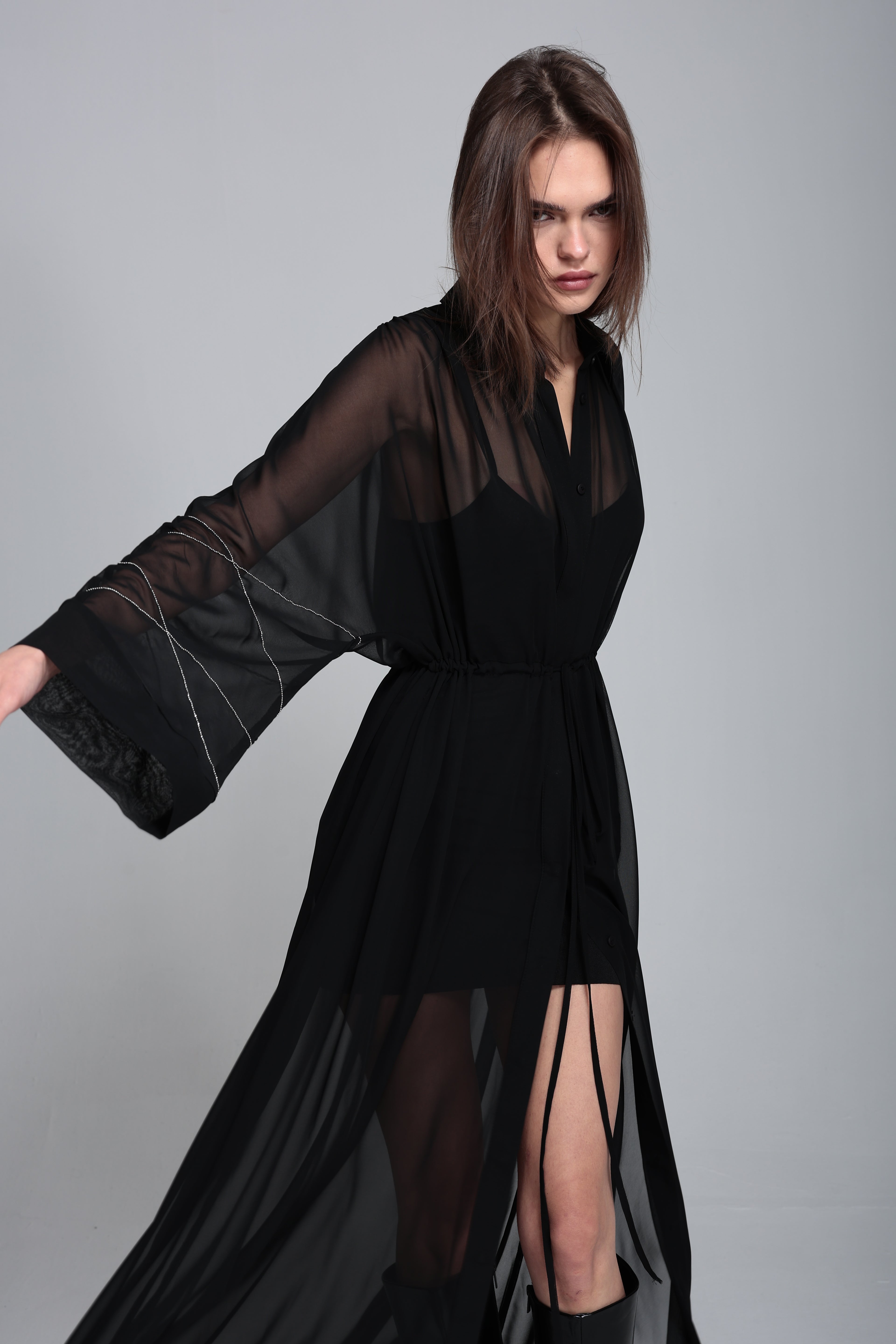 Transparan gömlek elbise