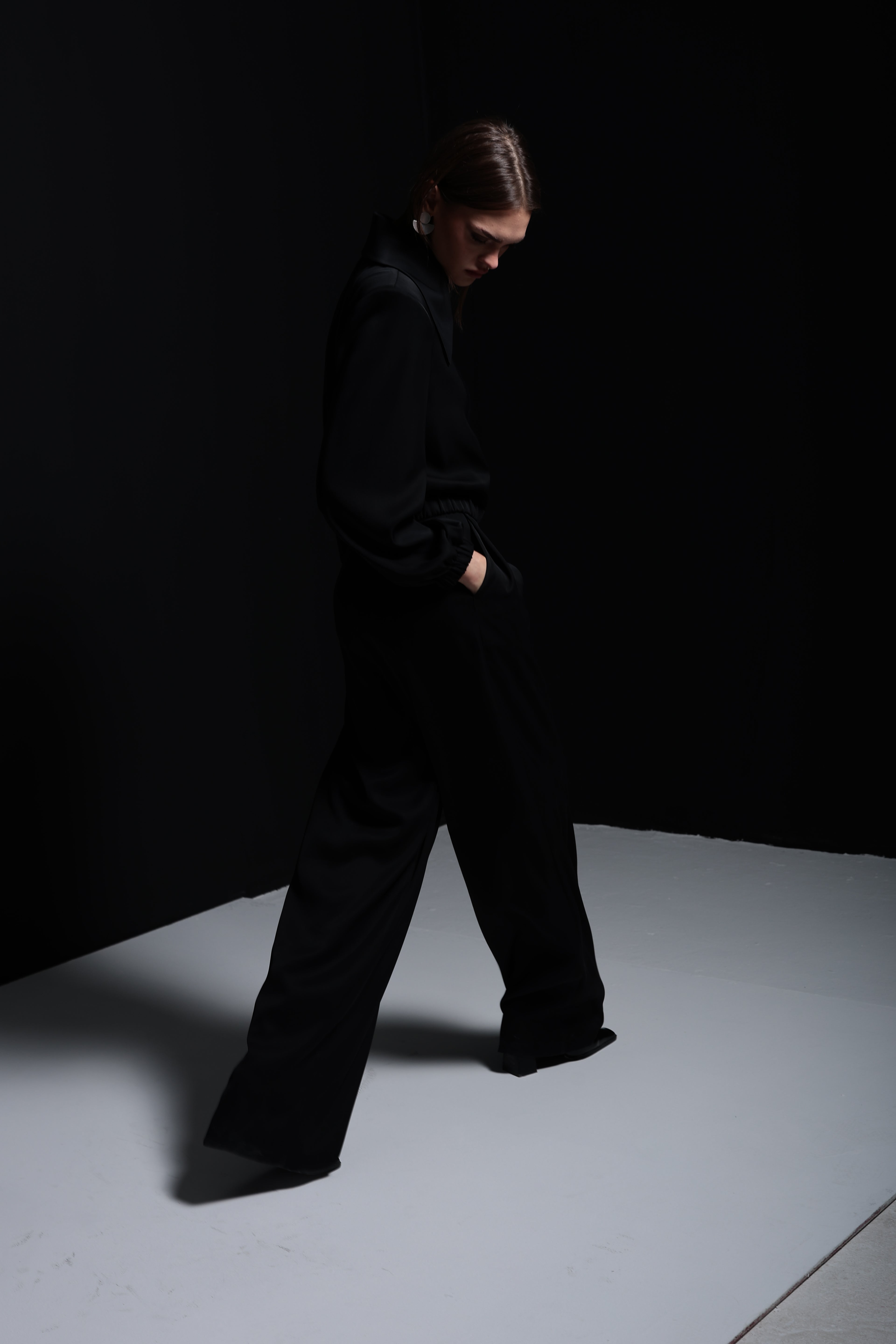 Pili detaylı palazzo pantolon