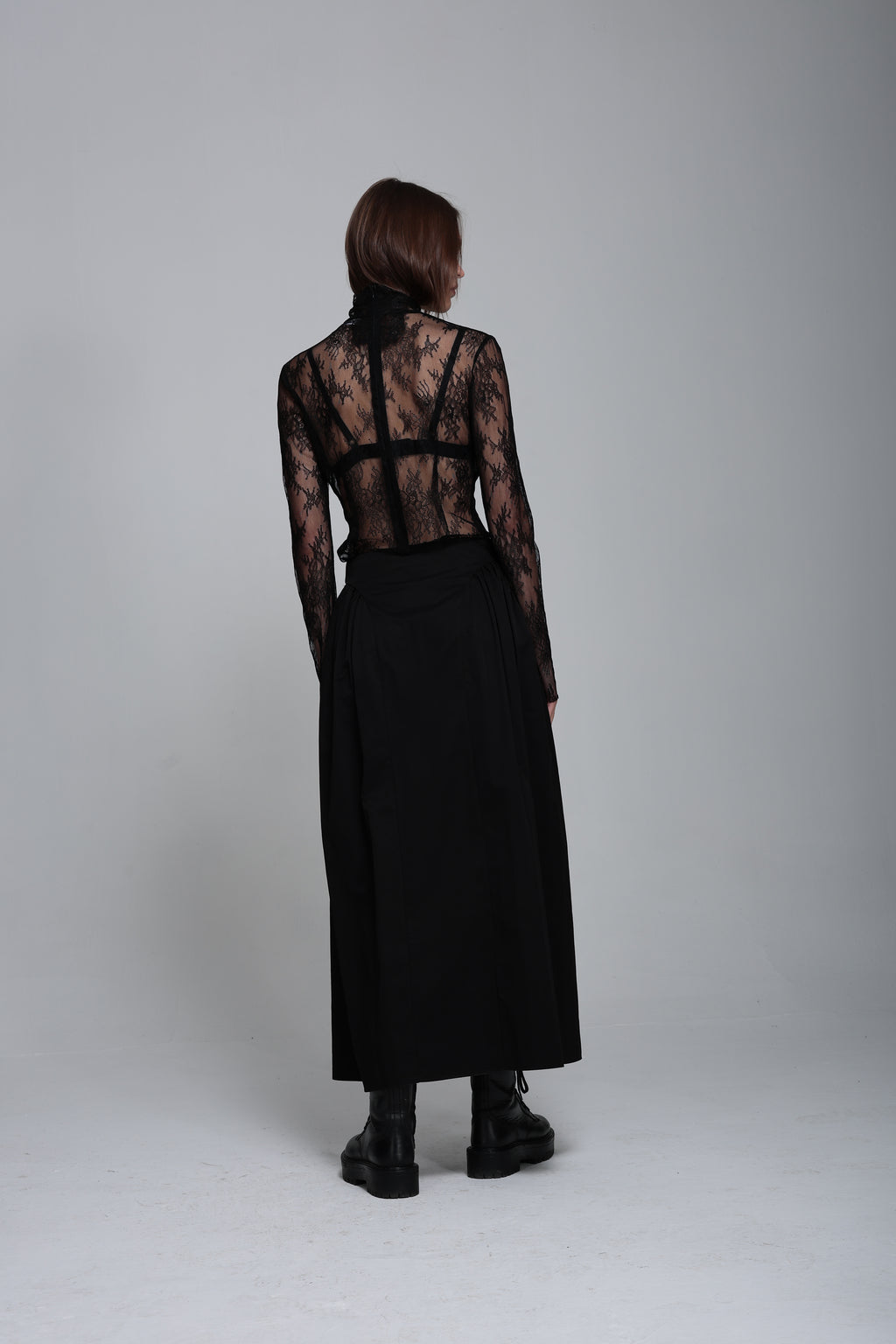 Fermuar detaylı teknik kumaş etek