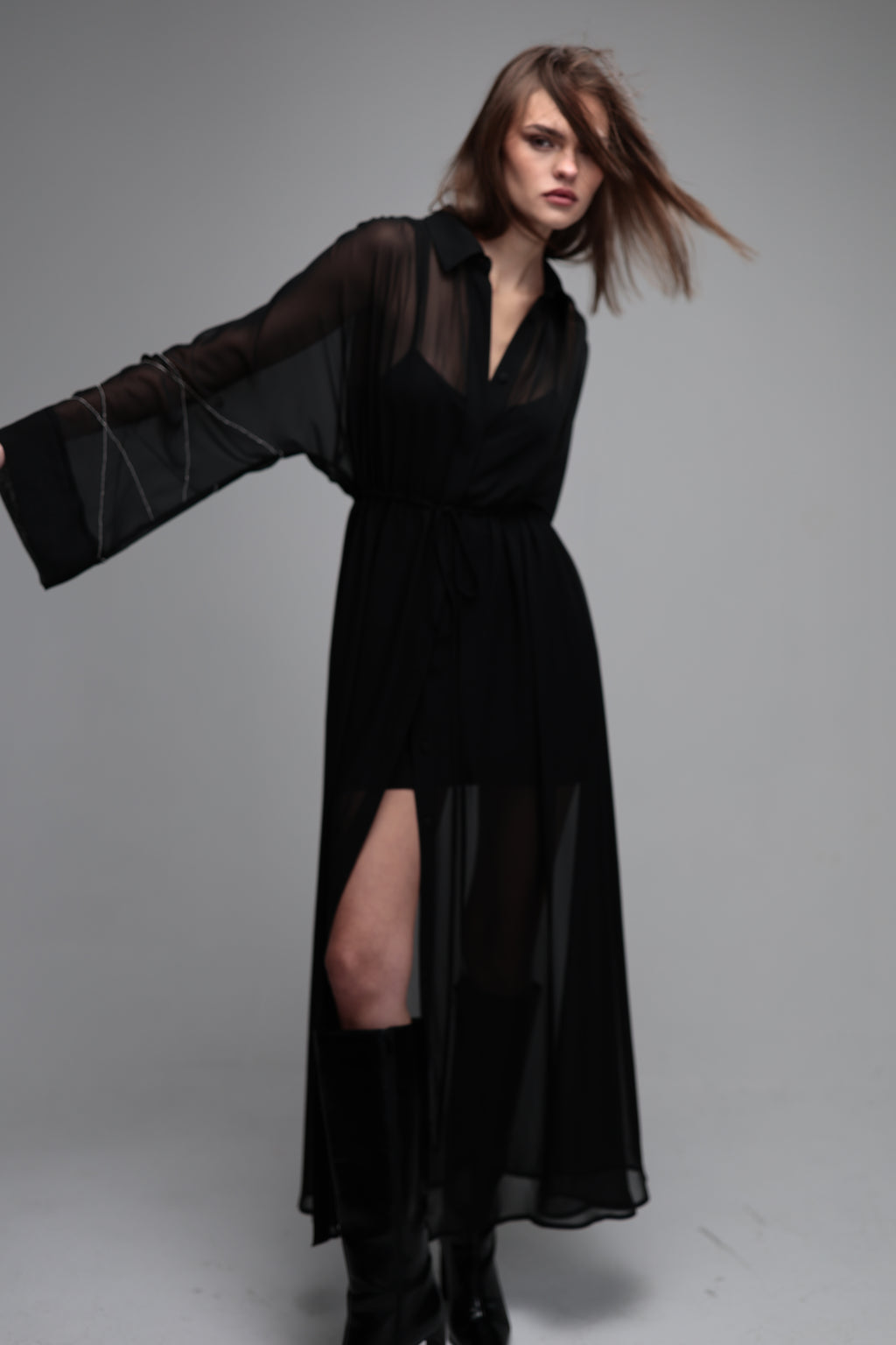 Transparan gömlek elbise