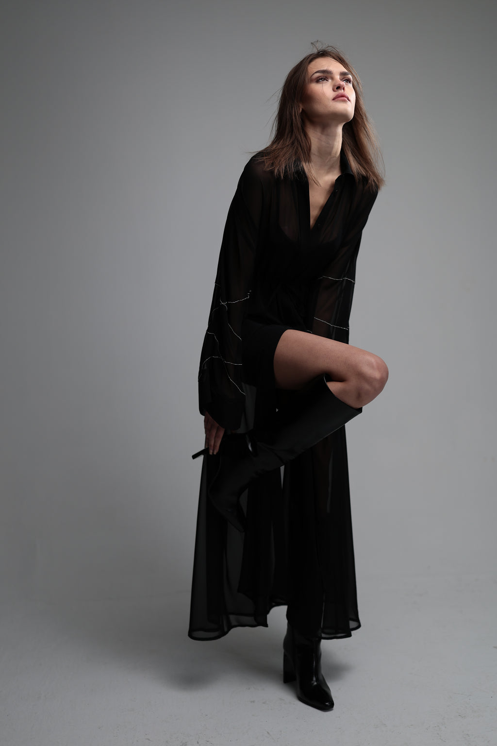 Transparan gömlek elbise