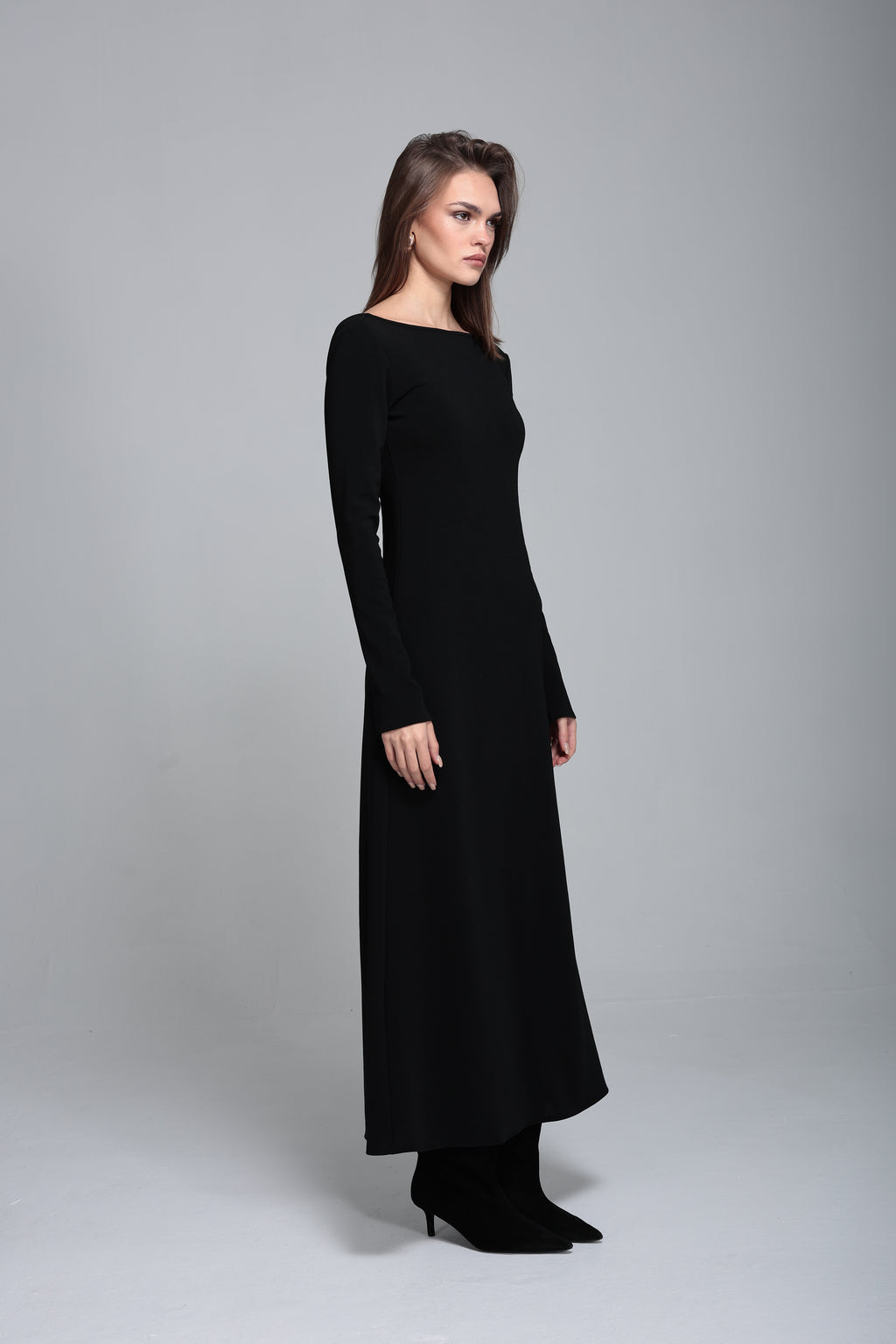 Sırt dekolteli çelik örme elbise