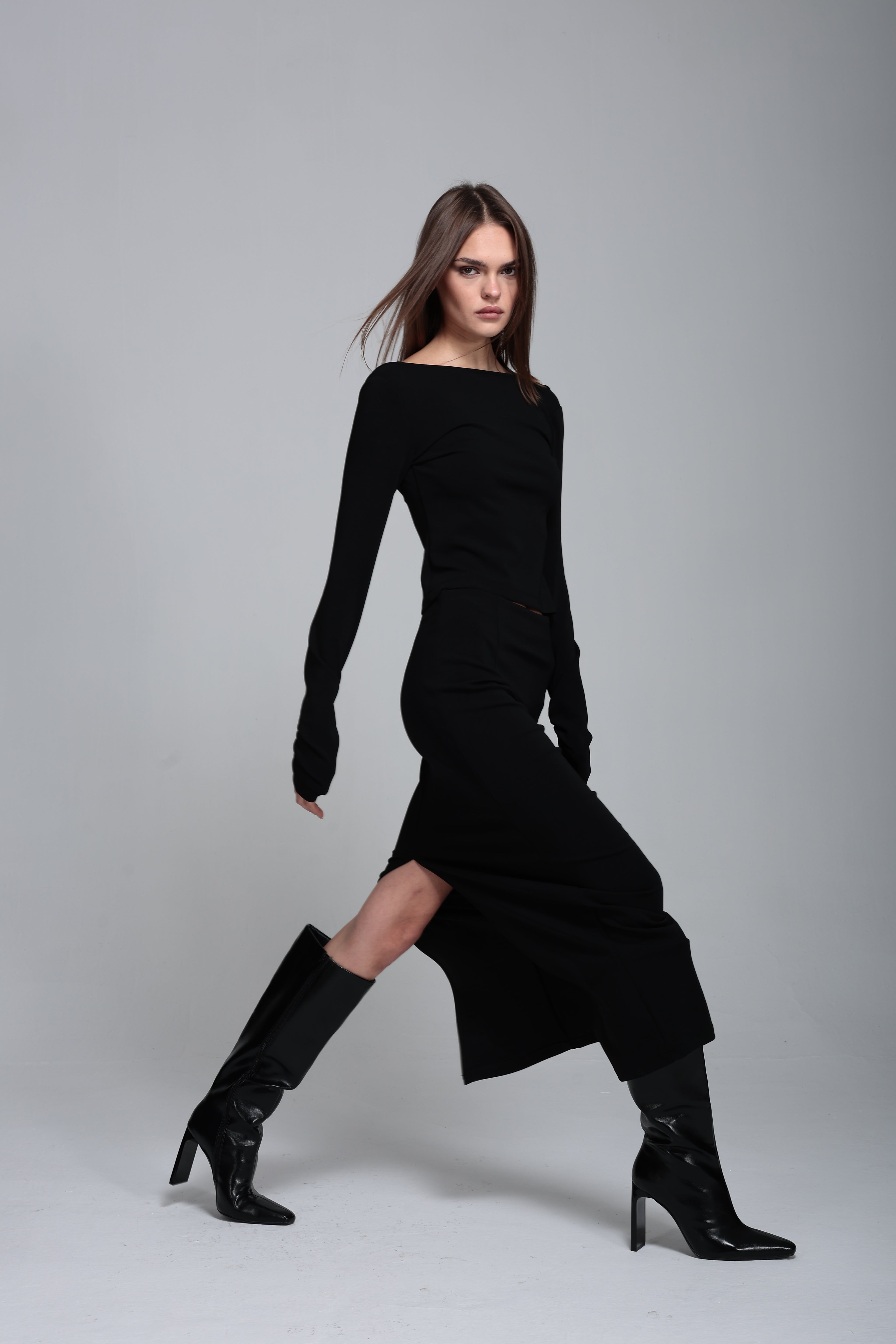 Midi boy örme kalem etek