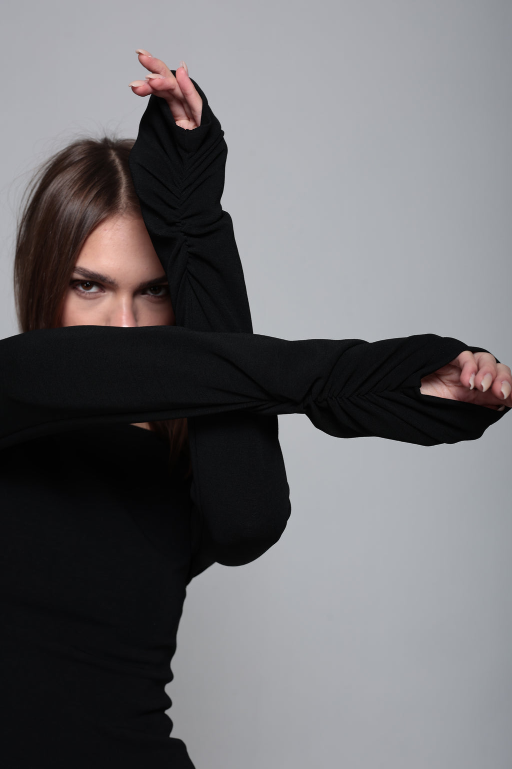 Sırt dekolteli örme bluz