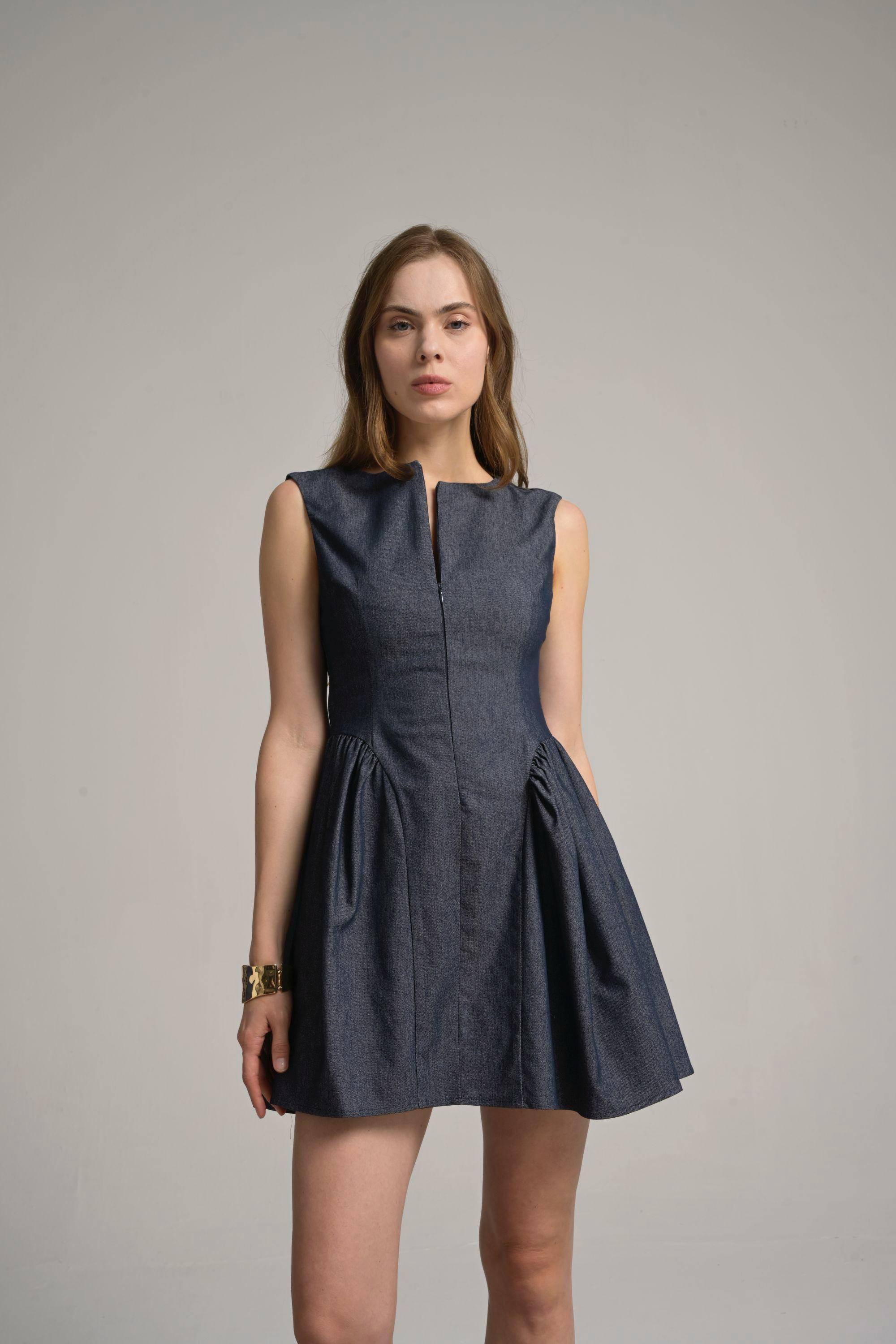 kısa denim elbise