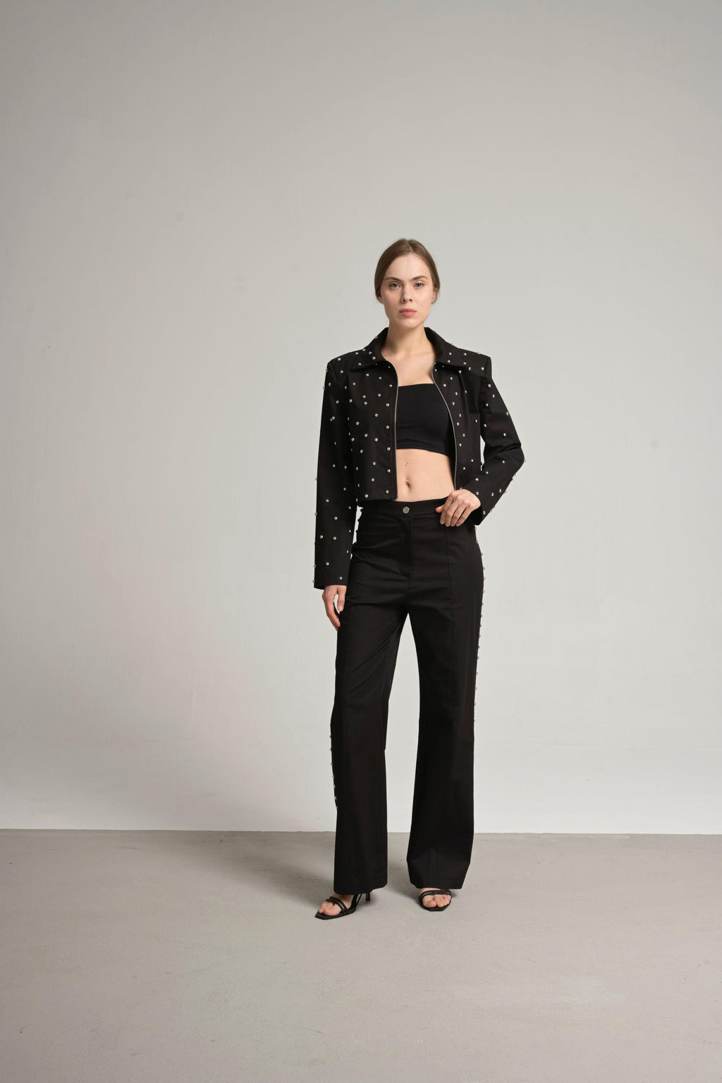 Trok detaylı denim pantolon