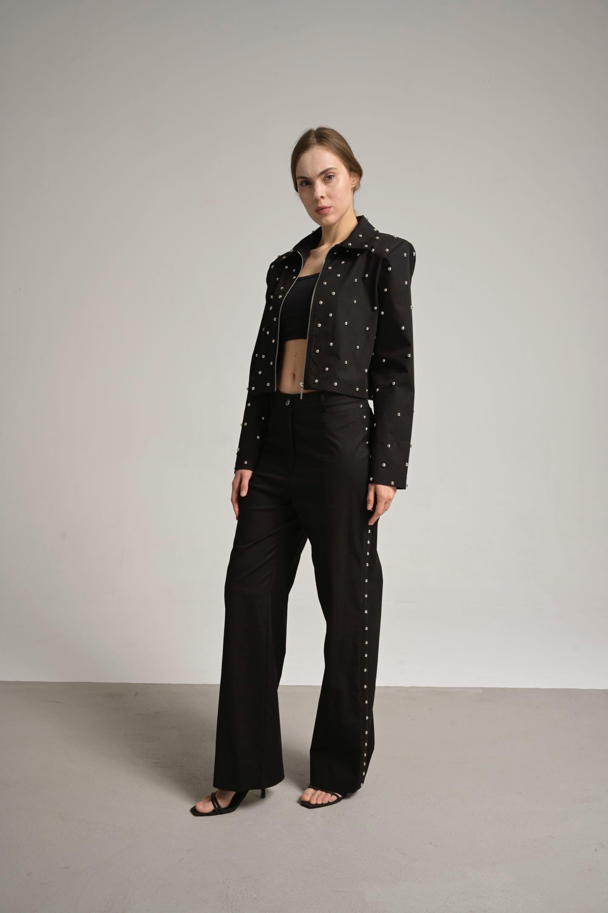 Trok detaylı denim pantolon