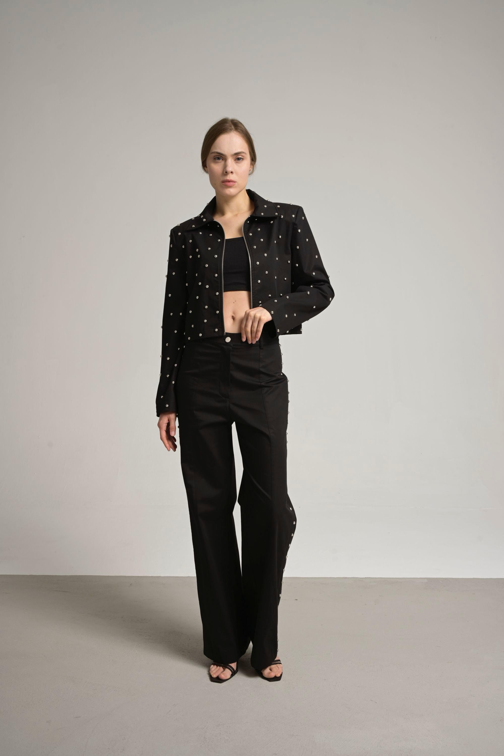 Trok detaylı denim pantolon