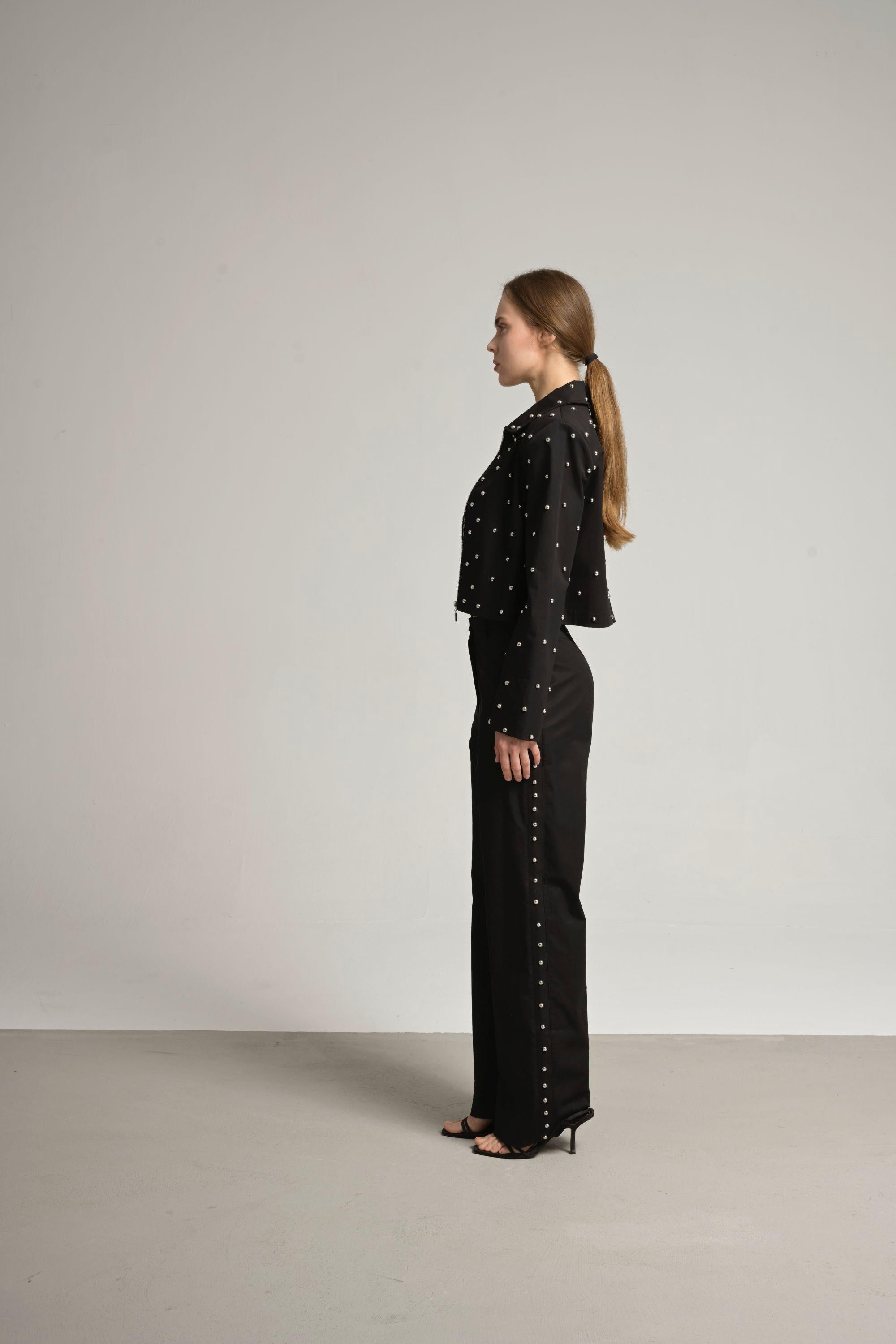 Trok detaylı denim pantolon